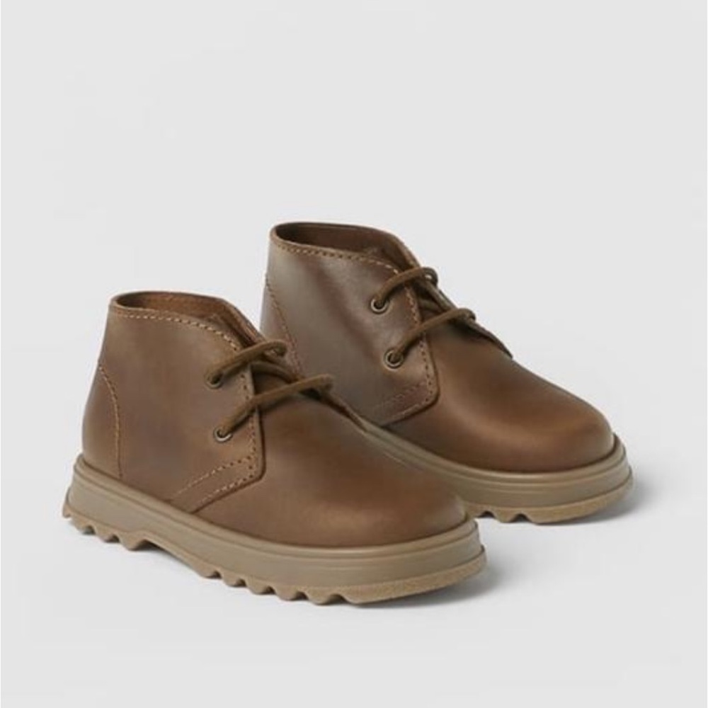 ZARA Brown Kids Leather Boots